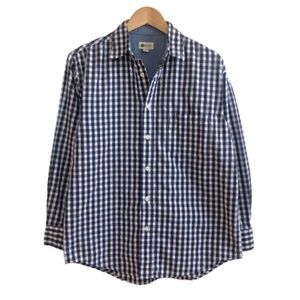 HAGGAR | Blue & White Plaid Button Front Shirt